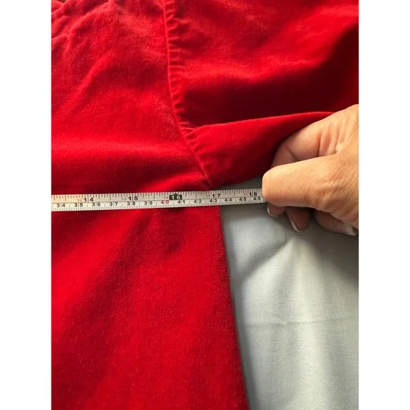 Alice Kathleen & Company Red Velvet Boat Neck Short Sleeve Top Size 10 Holiday - Picture 4 of 6